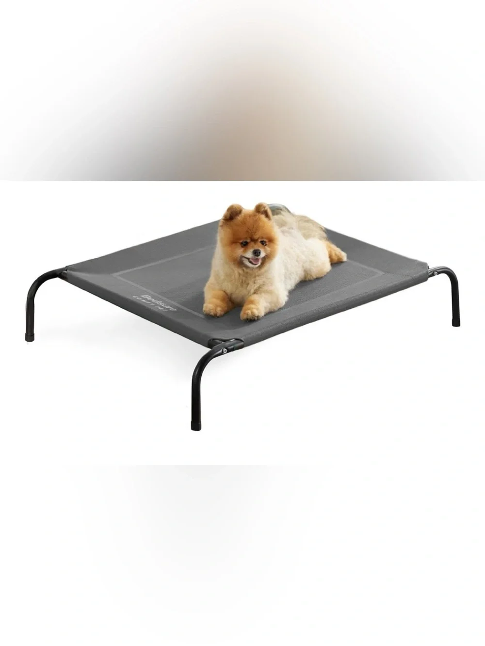 Bedsure Outdoor Elevated Cooling Small Dog Bed, 34in Grey Portable Raised Campin